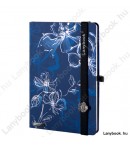 Sparkling Flowers kék/fekete jegyzetfüzet