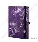Sparkling Flowers viola/fekete jegyzetfüzet